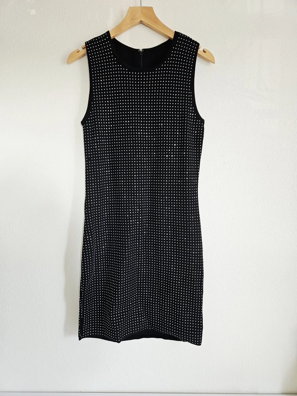 Michael Kors Classic Black Sleeveless Crystal Sparkle Shift Dress